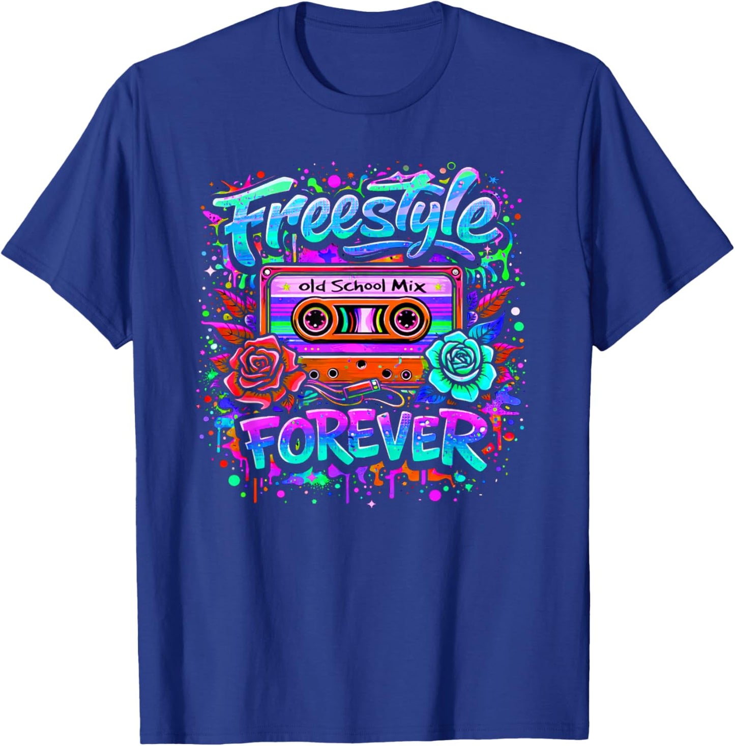Freestyle Forever Retro 80s Dance Music Graffiti Style T-Shirt - T-Shirt | Royal
