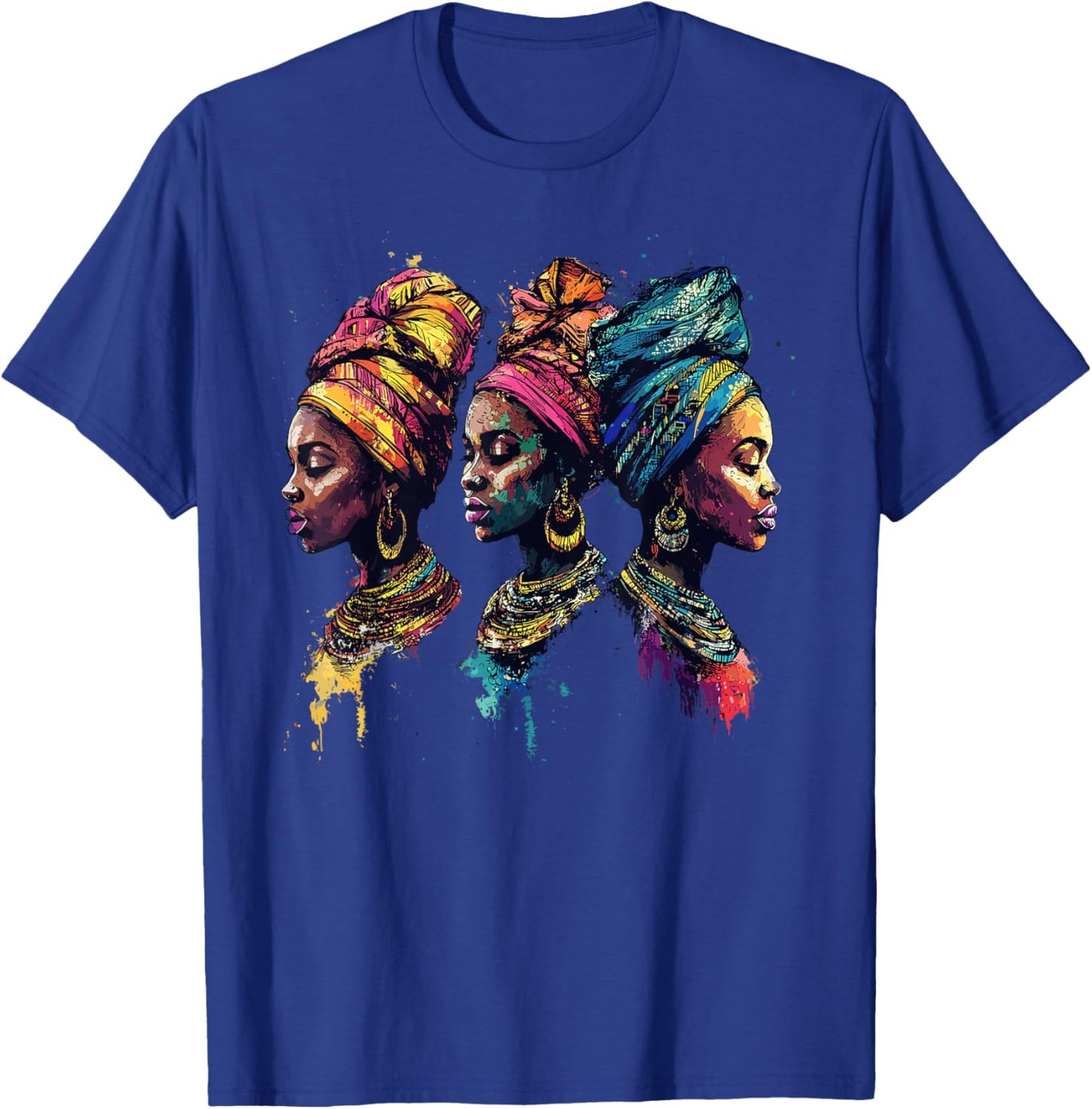 Melanin African Queen Afro Woman Headwrap Style T-Shirt - T-Shirt | Royal