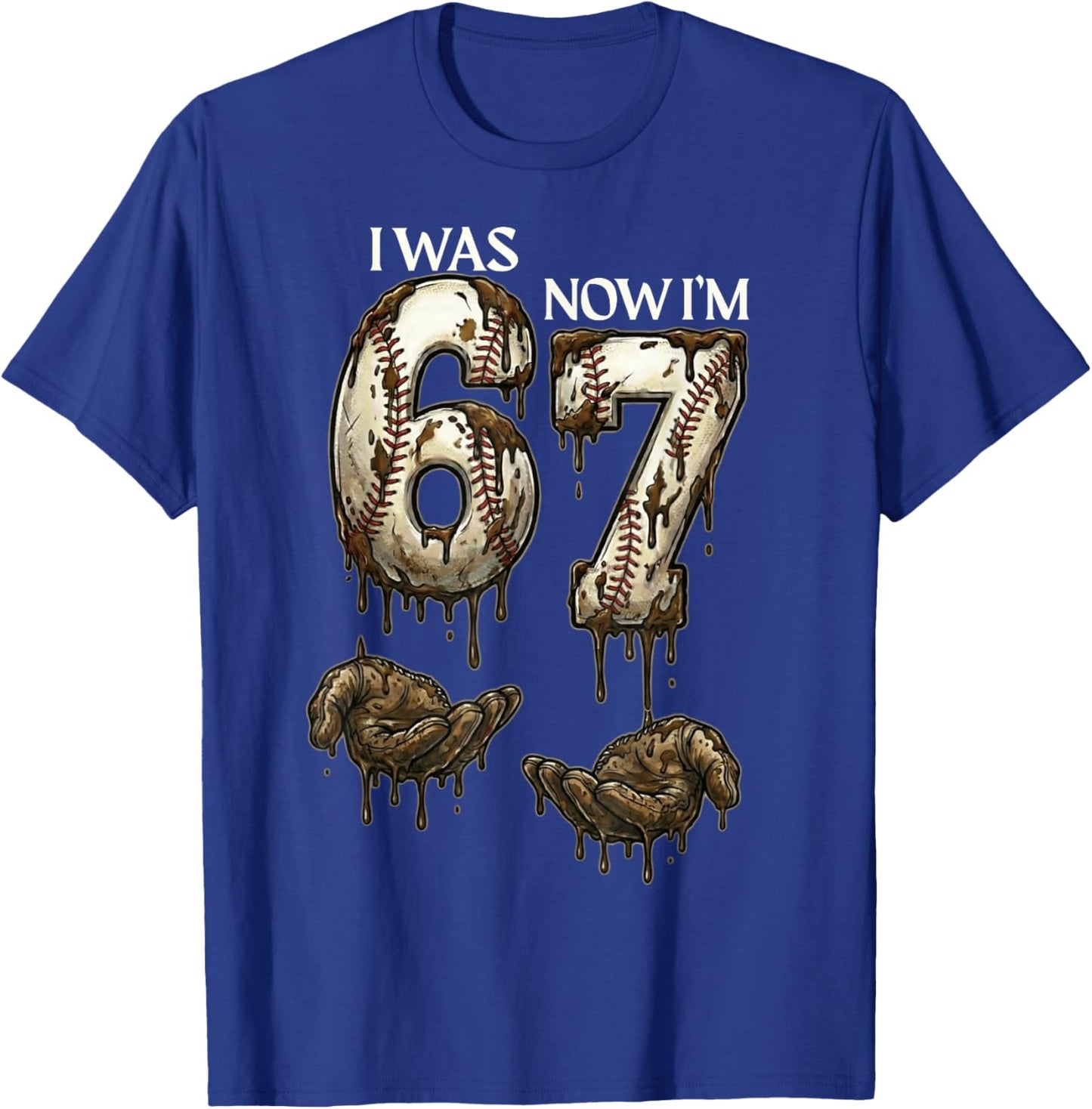 I was 6 Now I'm 7 Funny Baseball 6 7 Birthday Boys Girls T-Shirt - T-Shirt | Royal