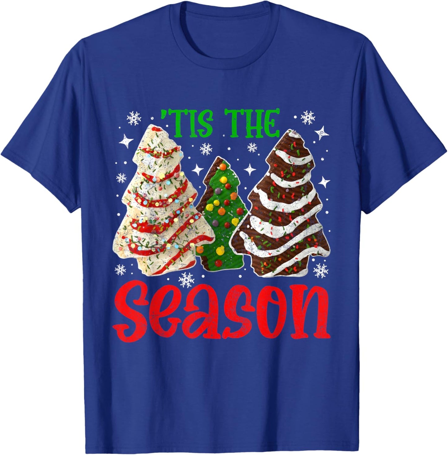 Retro Tis The Season Christmas Tree Cakes T-Shirt - T-Shirt | Royal