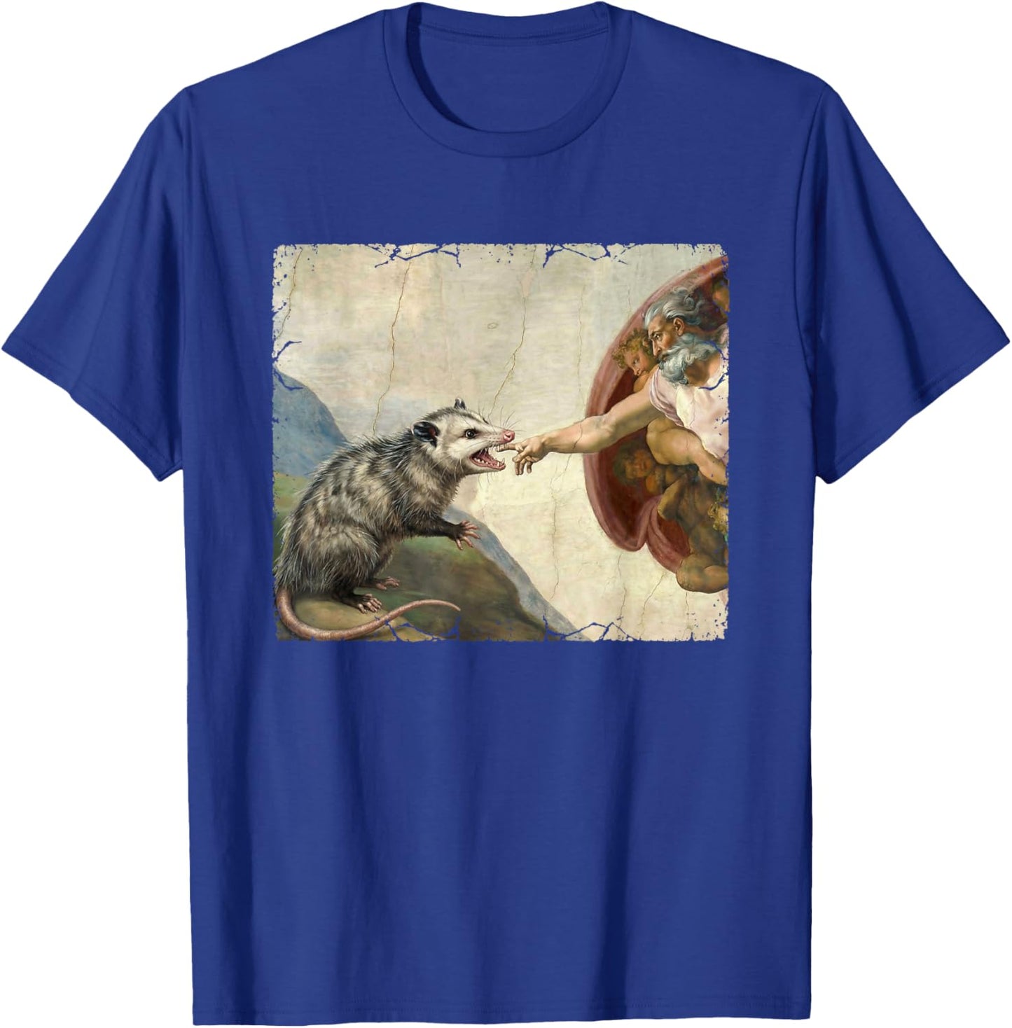 Opossum Biting God's Hand Funny Possum Meme T-Shirt - T-Shirt | Royal