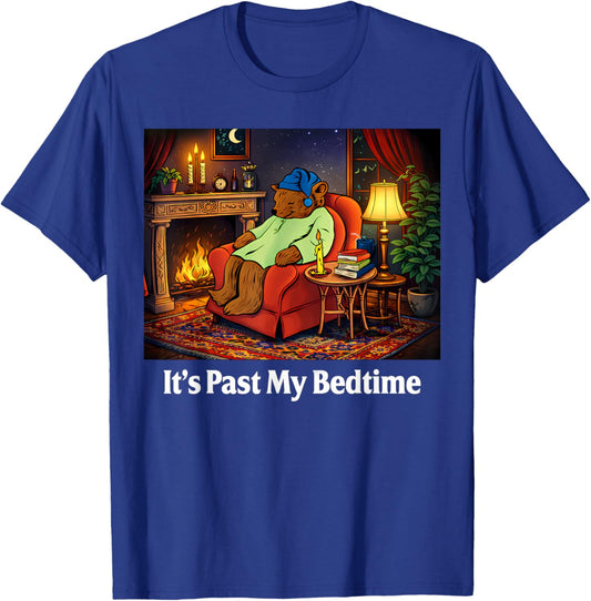 It's Past My Bedtime Funny Bear Lover Reading Father's Day T-Shirt - T-Shirt | Royal