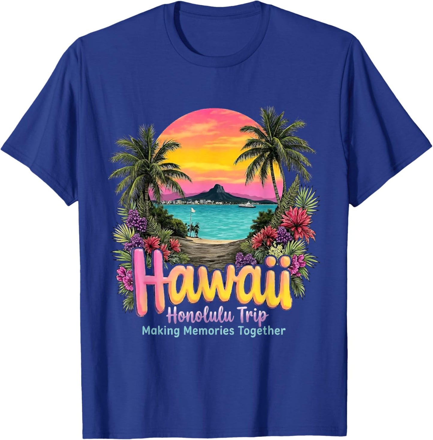Tropical Hawaii Island Cruise Adventure Waikiki Honolulu T-Shirt - T-Shirt | Royal