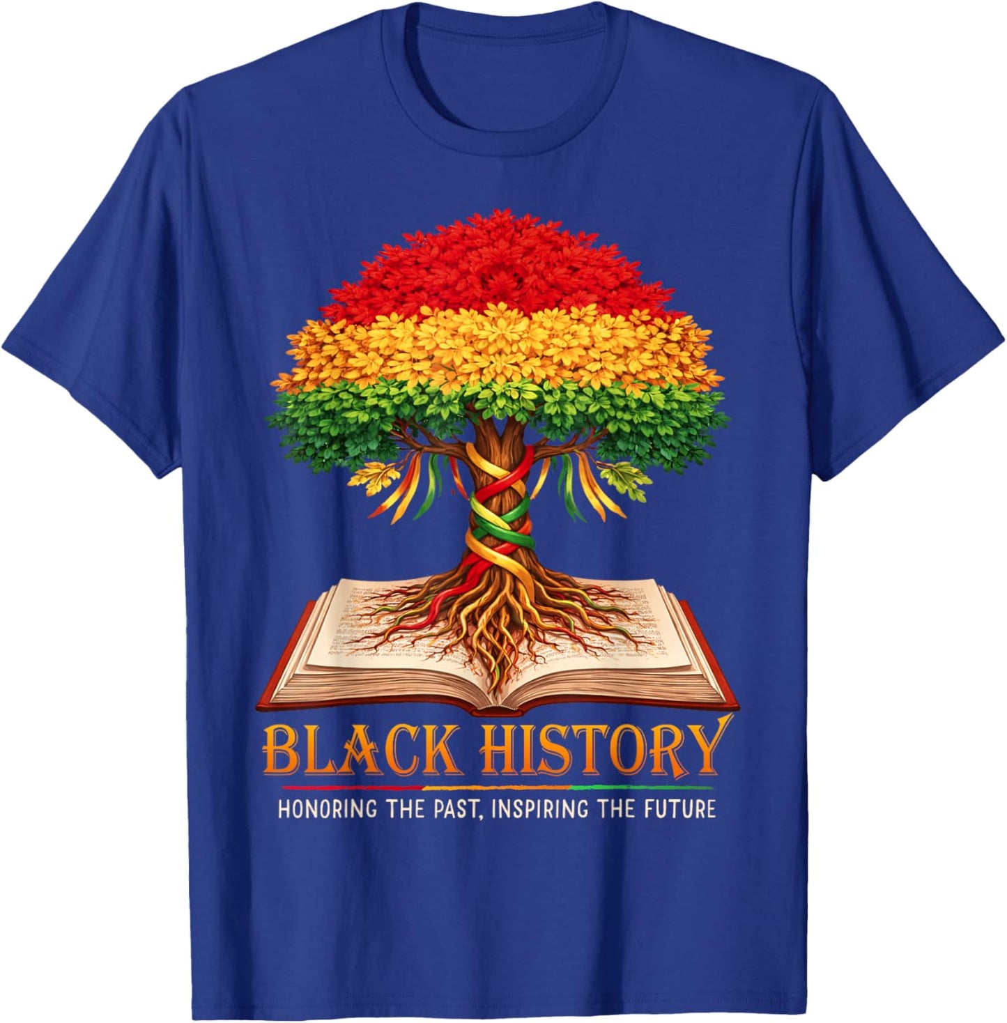 Black History Month Honoring Past Inspiring Future Men Women T-Shirt - T-Shirt | Royal