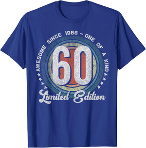 60 Year Old Gifts Vintage 1966 Limited Edition 60th Birthday T-Shirt - T-Shirt | Royal