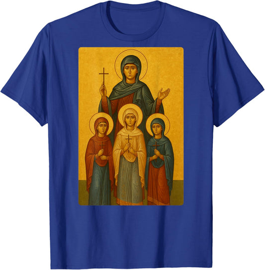 Orthodox Icon of Saint Sophia and her Daughters T-Shirt - T-Shirt | Royal