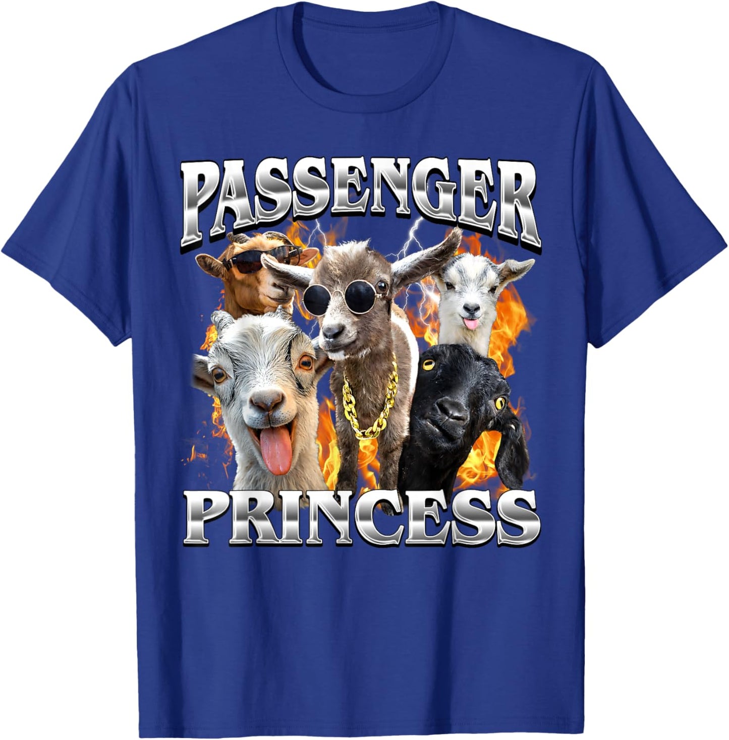 Passenger Princess Goat Adult Humor Bootleg Men Women T-Shirt - T-Shirt | Royal