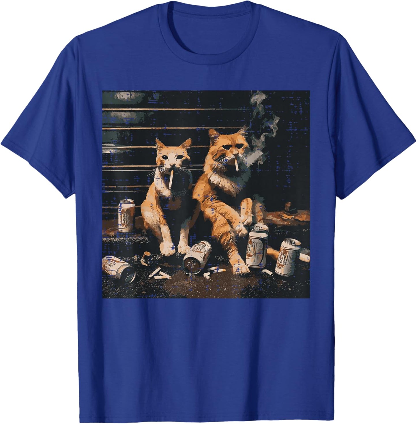 Gangsta Cats Funny Gangster Street Meme Humor Men Women T-Shirt - T-Shirt | Royal