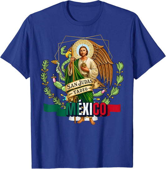 Saint Jude Thaddeus Mexico Catholic for Proud Mexicans T-Shirt - T-Shirt | Royal