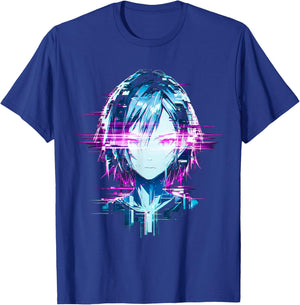 Anime Lover Graphic Otaku Japanese Girl Retro Manga Art T-Shirt - T-Shirt | Royal