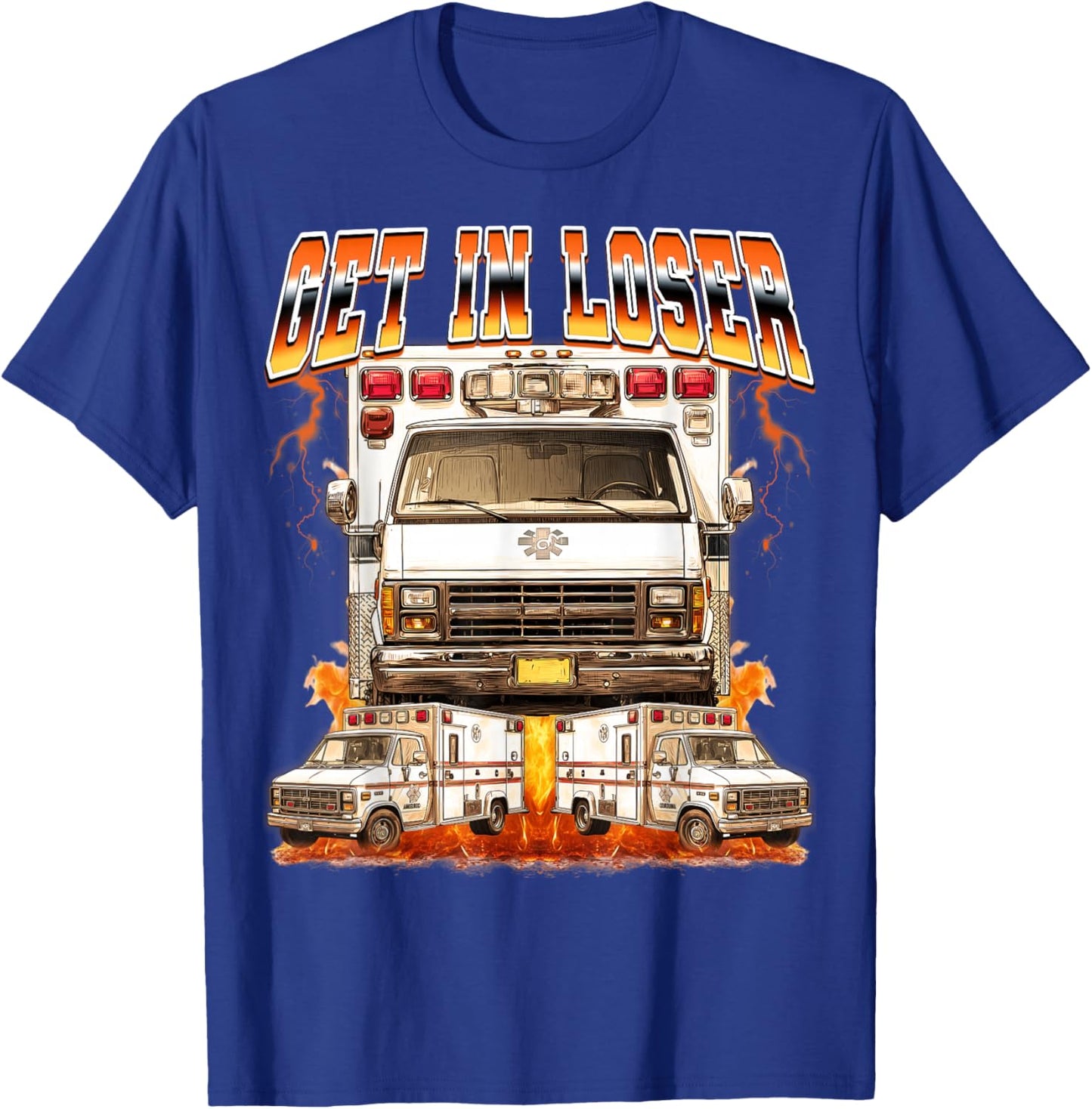 Ambulance Driver EMT 90s Bootleg T-Shirt - T-Shirt | Royal