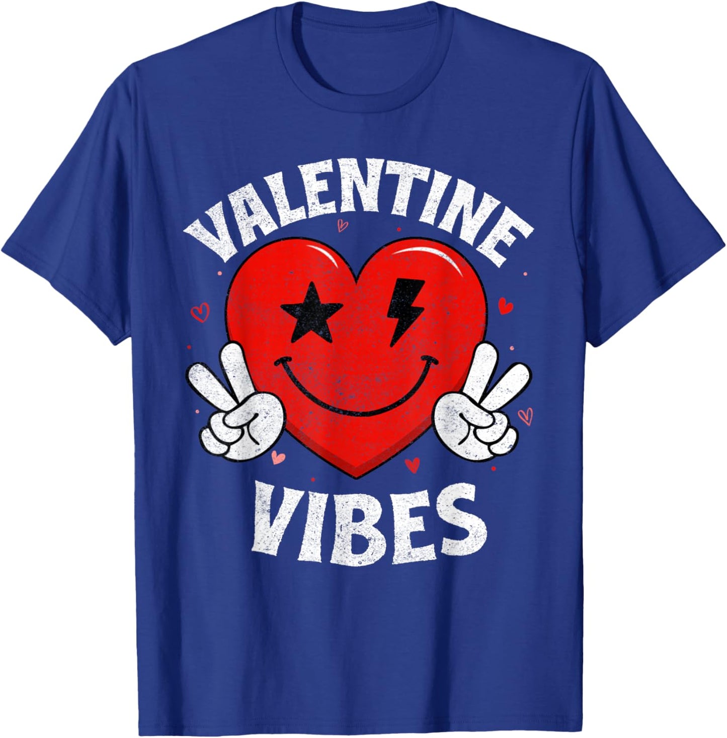Valentine Vibes Hippie Valentines Day Shirts for Girls Women T-Shirt - T-Shirt | Royal