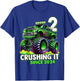 Monster Truck 2nd Birthday Boy Crushing It Since 2024 T-Shirt - T-Shirt | Royal