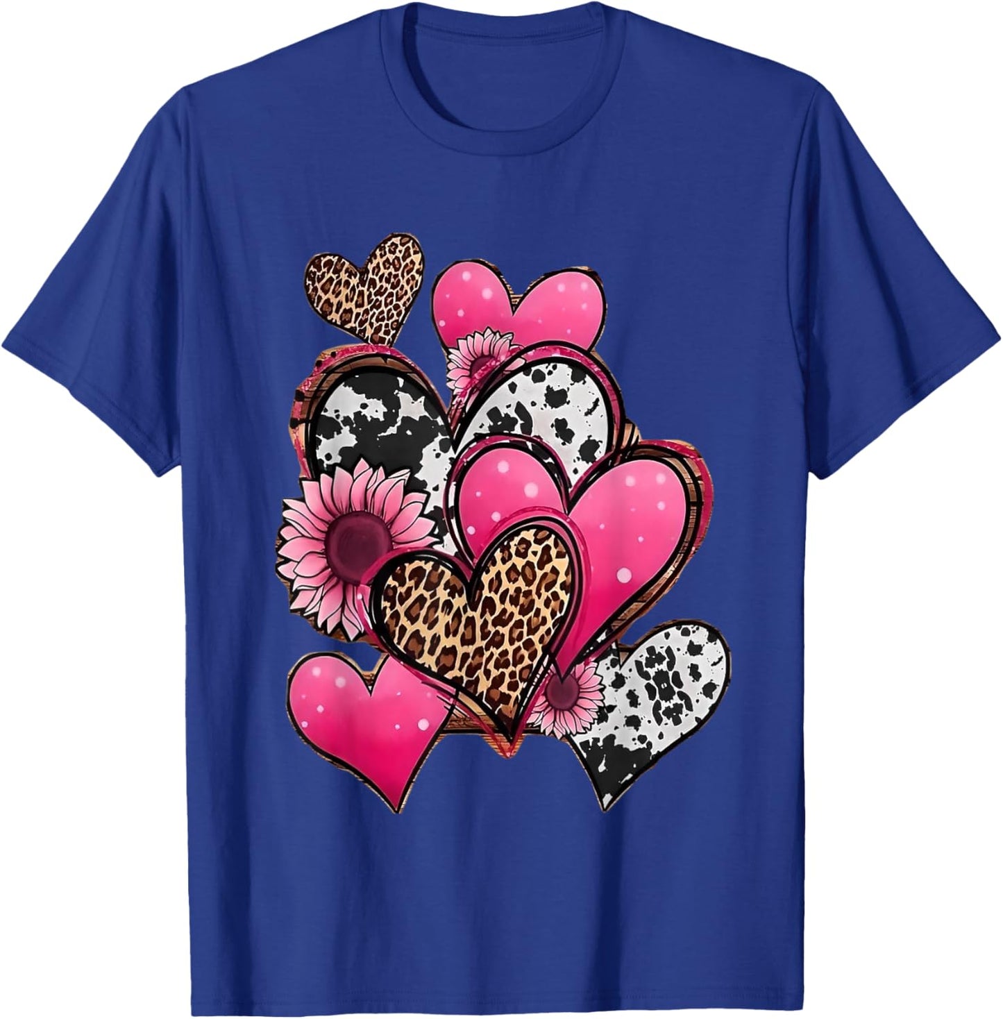 Red haerts and Leopard Hearts T-Shirt - T-Shirt | Royal
