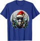 Santa Bigfoot Christmas Tree Xmas Lights Funny Sasquatch T-Shirt - T-Shirt | Royal