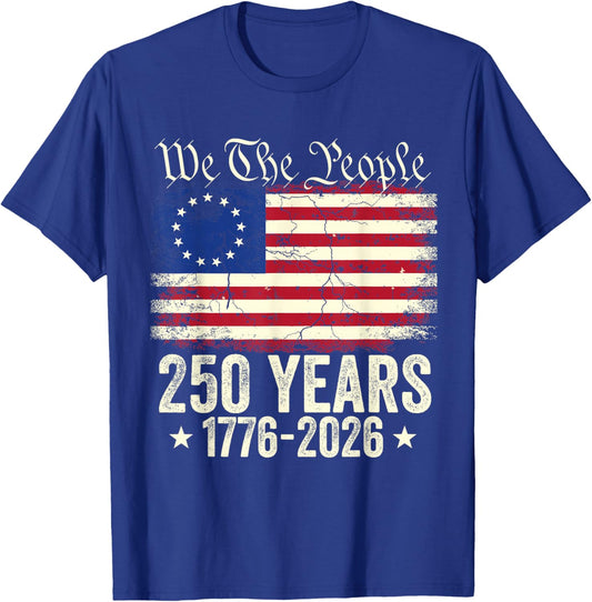 Eagle 250 Years American 1776 2026 250th USA Birthday T-Shirt - T-Shirt | Royal