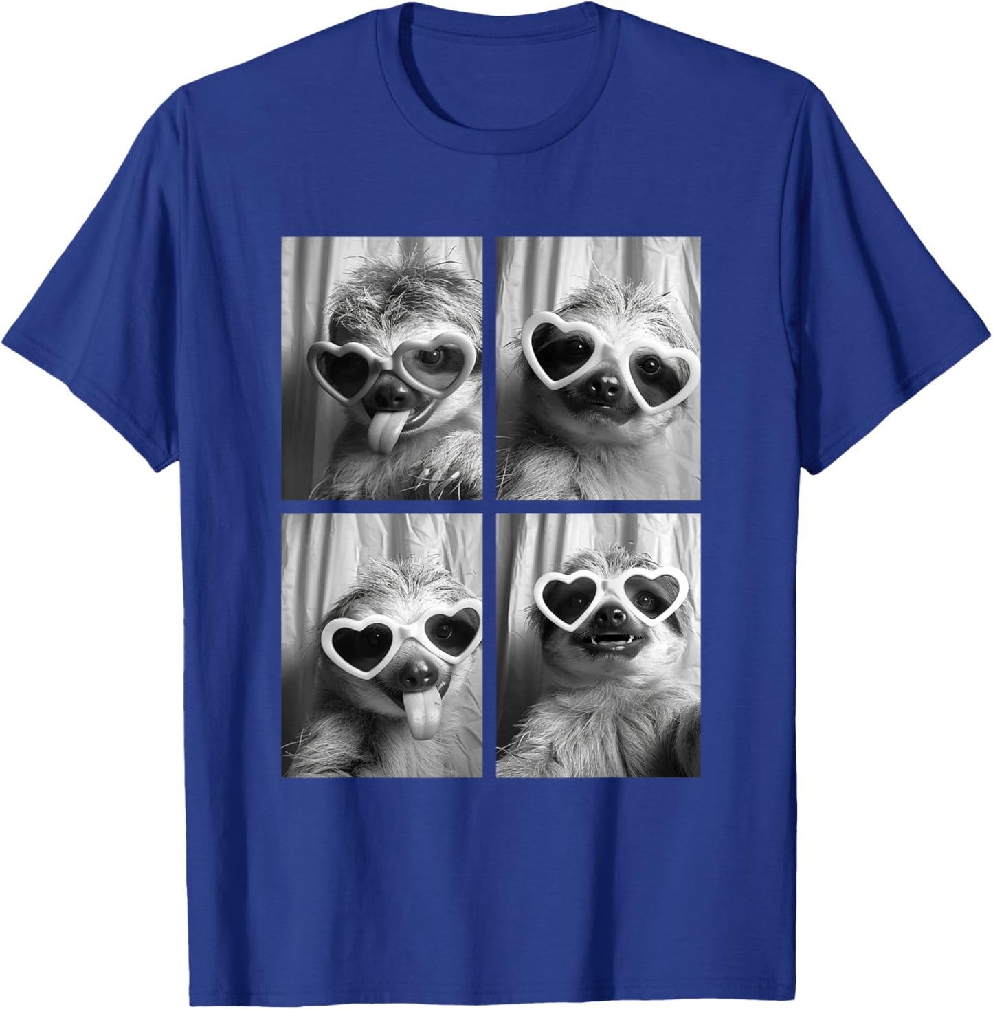 Cute Sloths with Hearts Sunglasses Funny Valentine's Day T-Shirt - T-Shirt | Royal