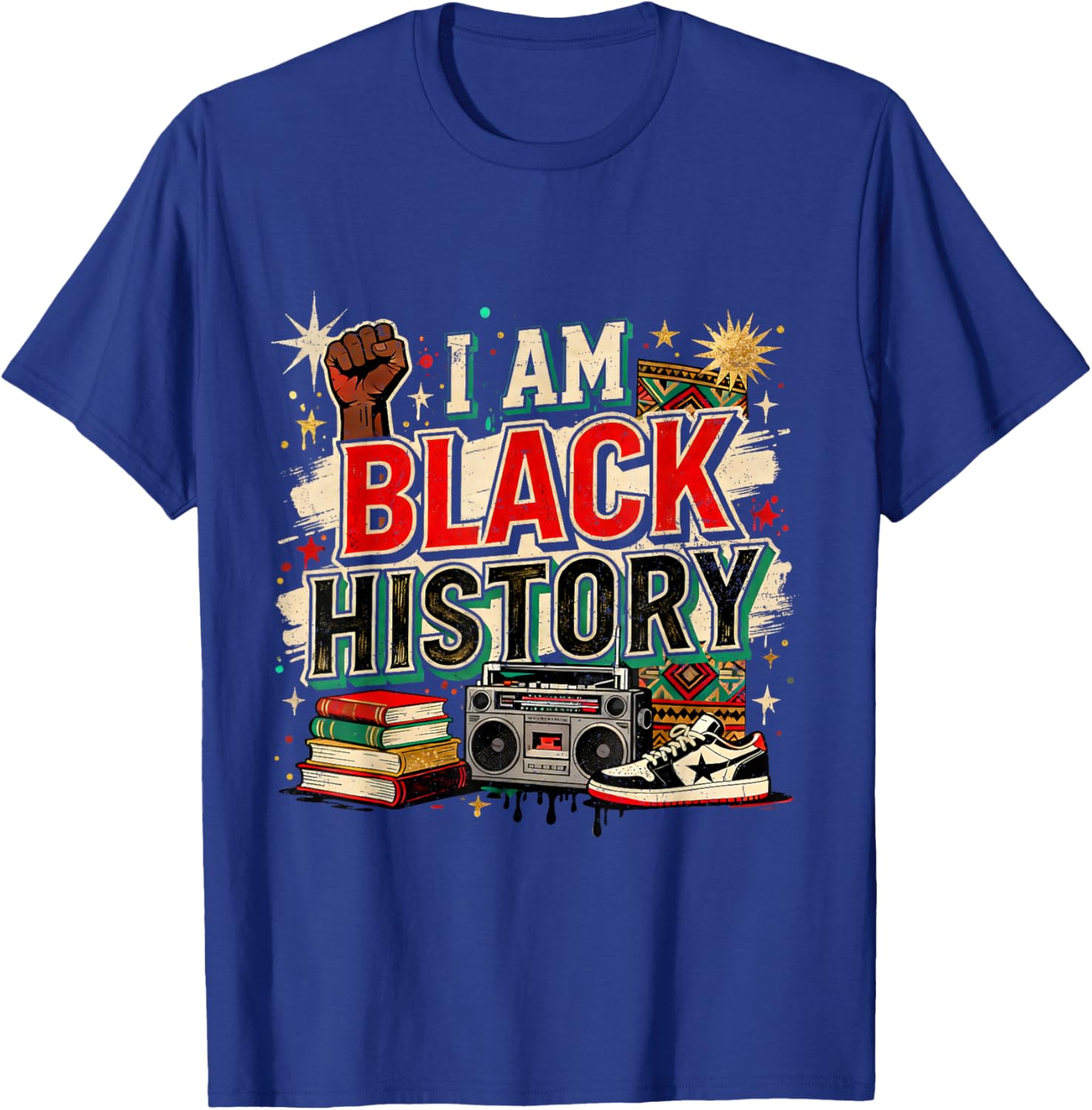I Am Black History Culture Pride Design T-Shirt - T-Shirt | Royal