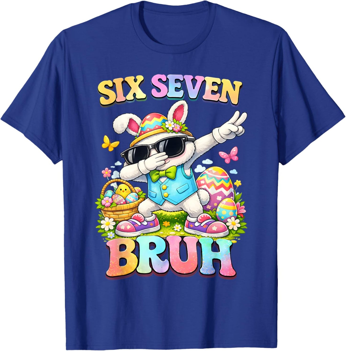 Six Seven 67 Meme Easter Day Egg 6 7 Teens Boys Girls Kids T-Shirt - T-Shirt | Royal