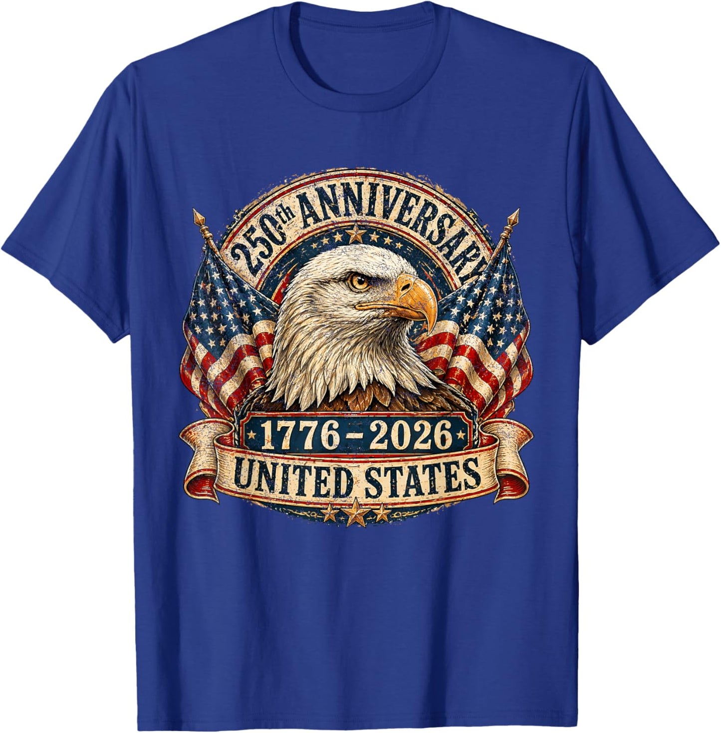 250th Anniversary USA Eagle 4th of July 250 Anniversary USA T-Shirt - T-Shirt | Royal