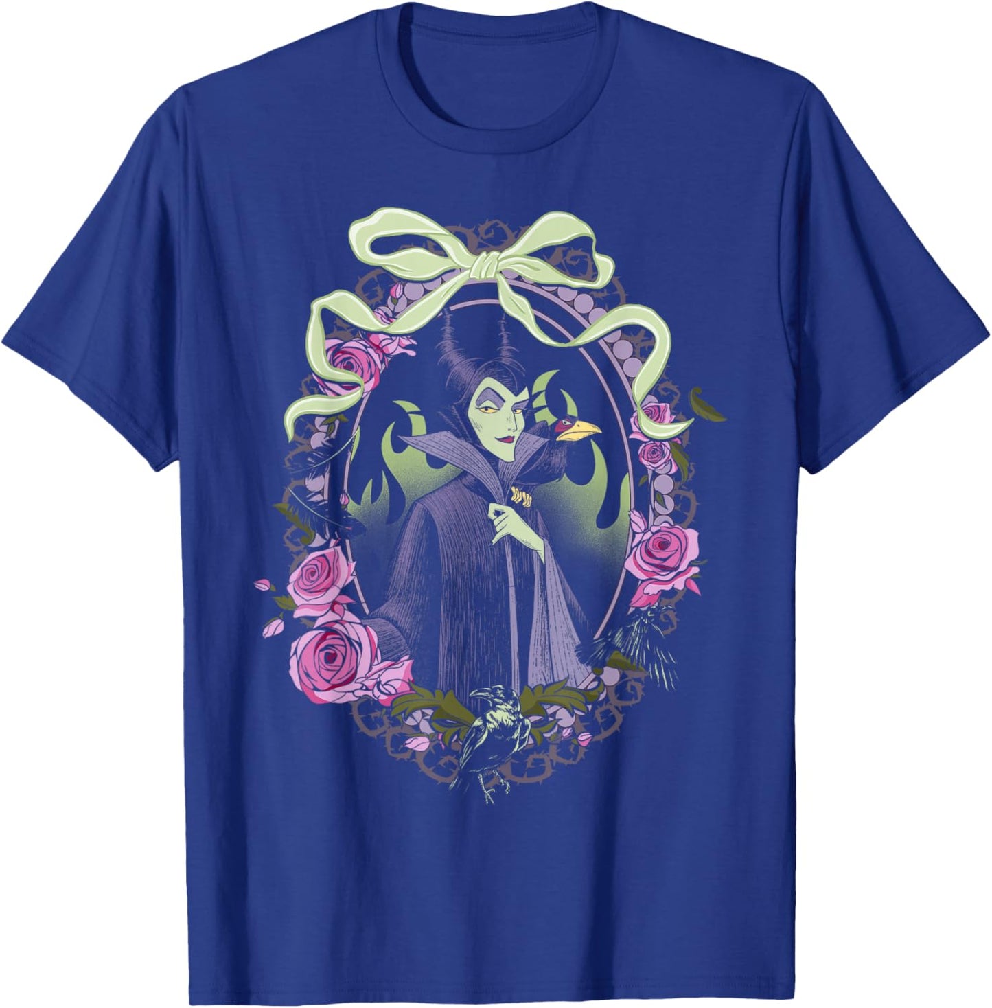 Disney Villains Maleficent Bow and Floral Frame Portrait T-Shirt - T-Shirt | Royal