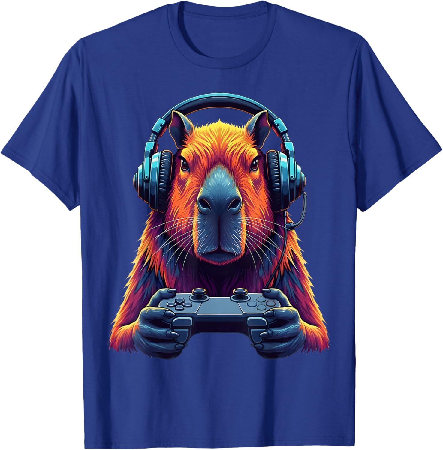 Capybara Funny Video Games Capybara Gaming Gamer T-Shirt - T-Shirt | Royal