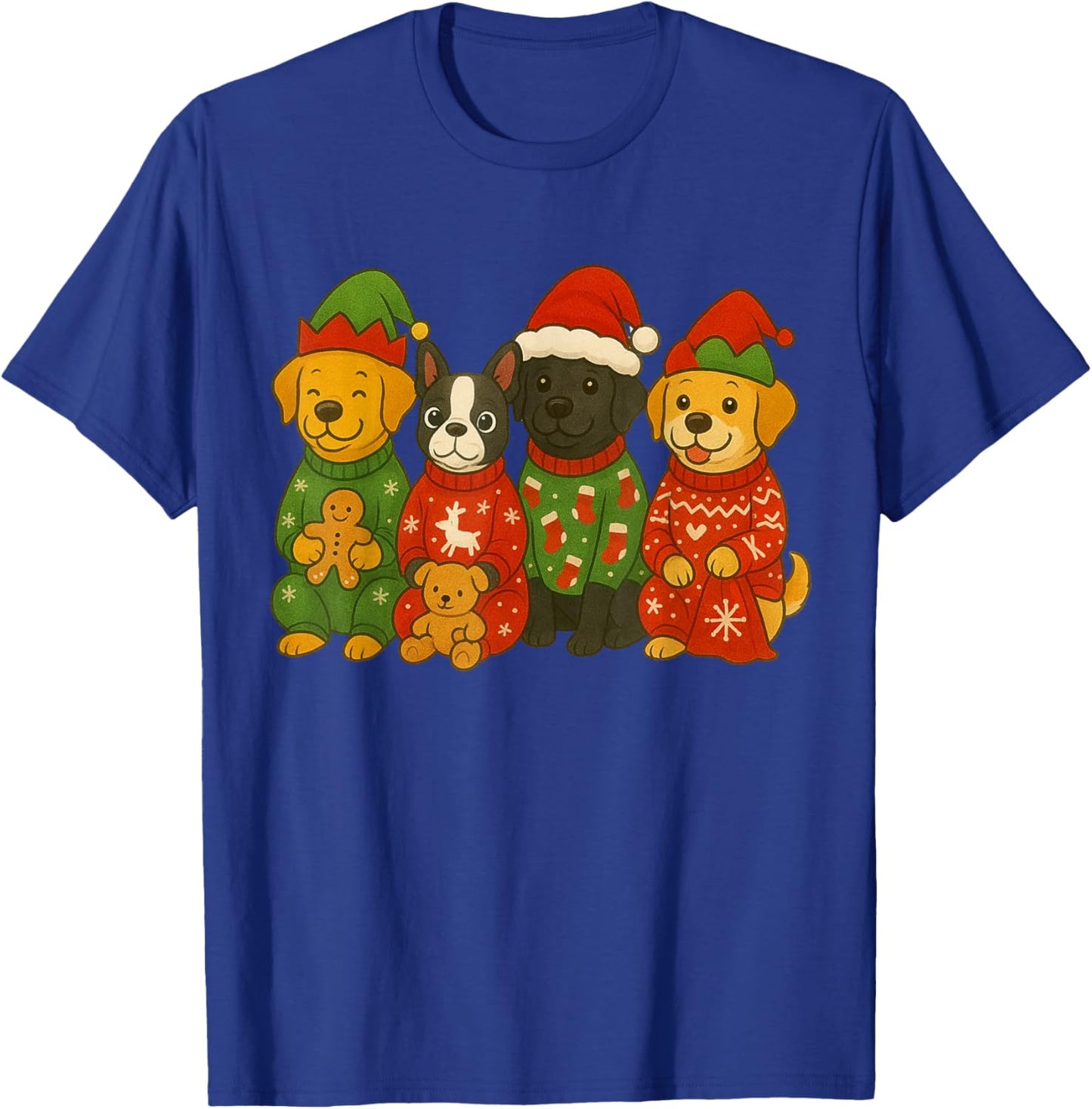 Christmas Dog Matching Family Xmas Pajama Men Women Kids T-Shirt - T-Shirt | Royal