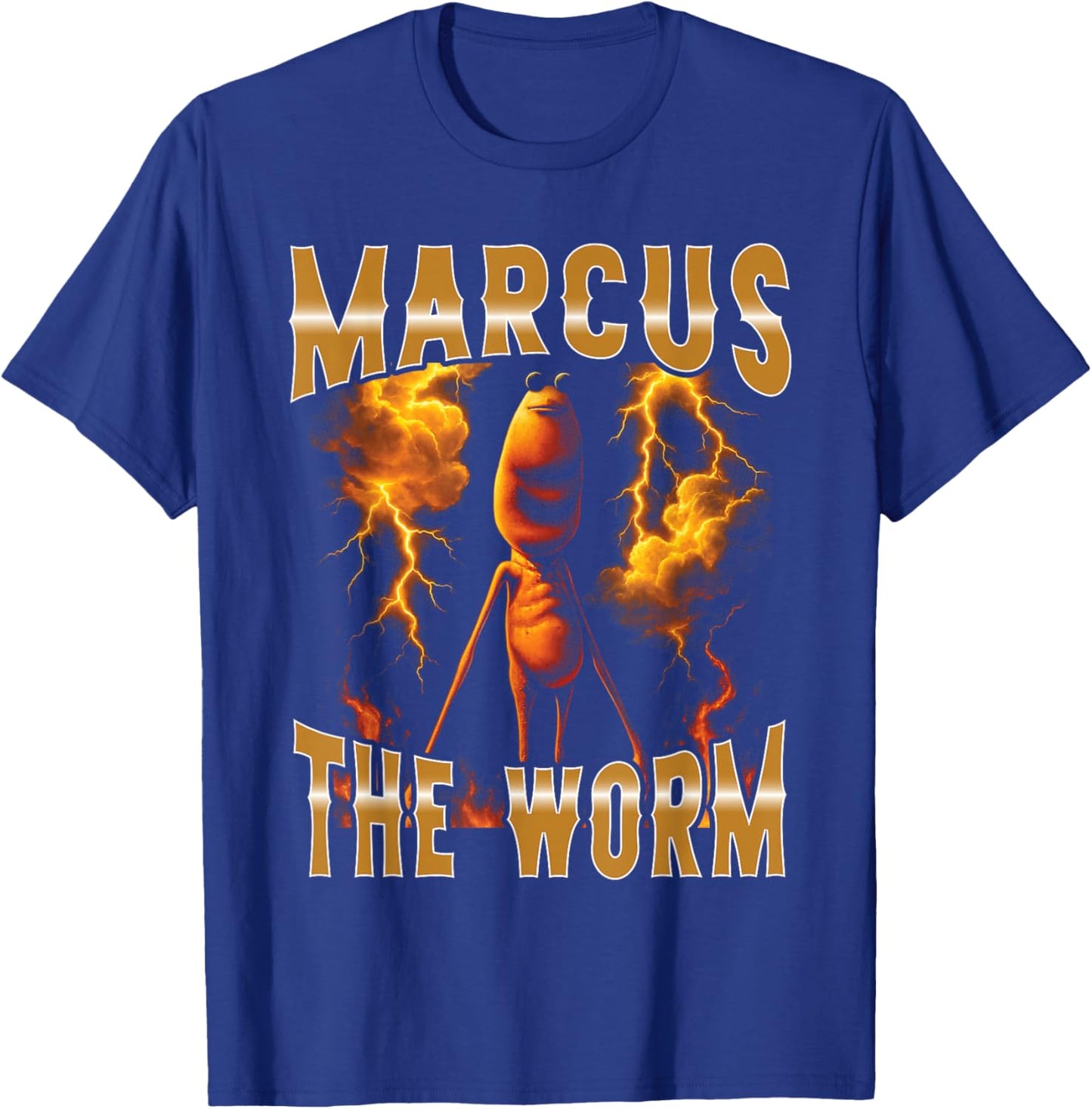 Marcus Worm Meme Humor Playful Retro Vibe Funny People T-Shirt - T-Shirt | Royal