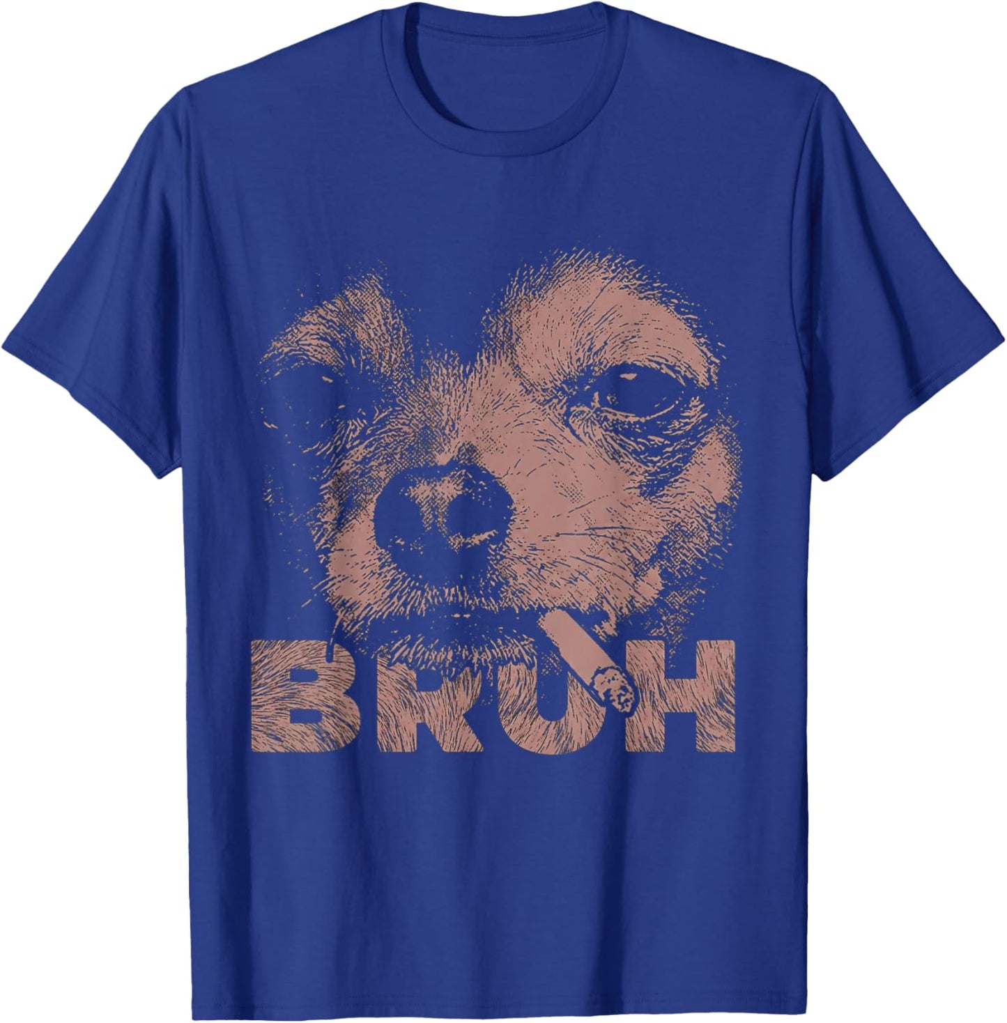 Funny Bruh Dog Smoking Chihuahua Smoking Wearing Sunglasses T-Shirt - T-Shirt | Royal