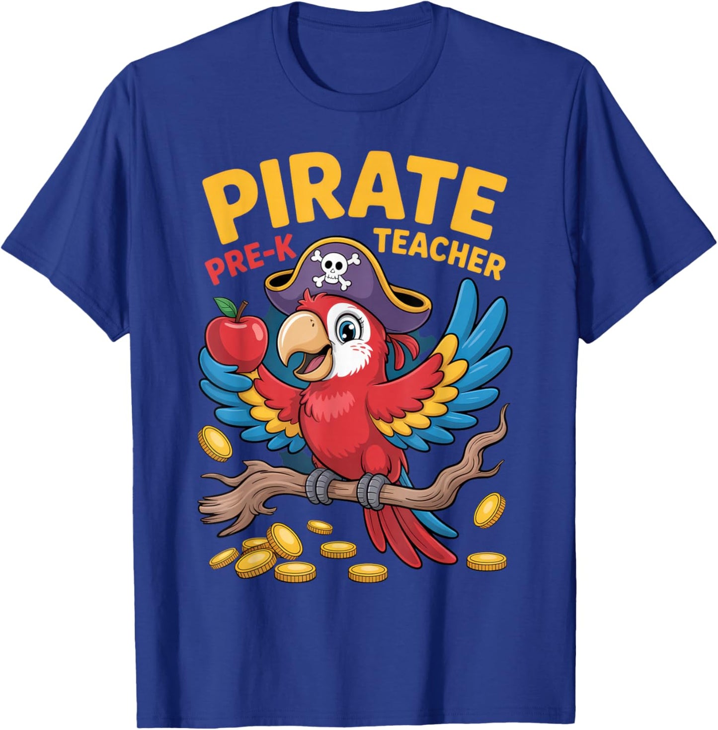 Pirate Pre-K Teacher Parrot Outfit for Fun Classroom T-Shirt - T-Shirt | Royal