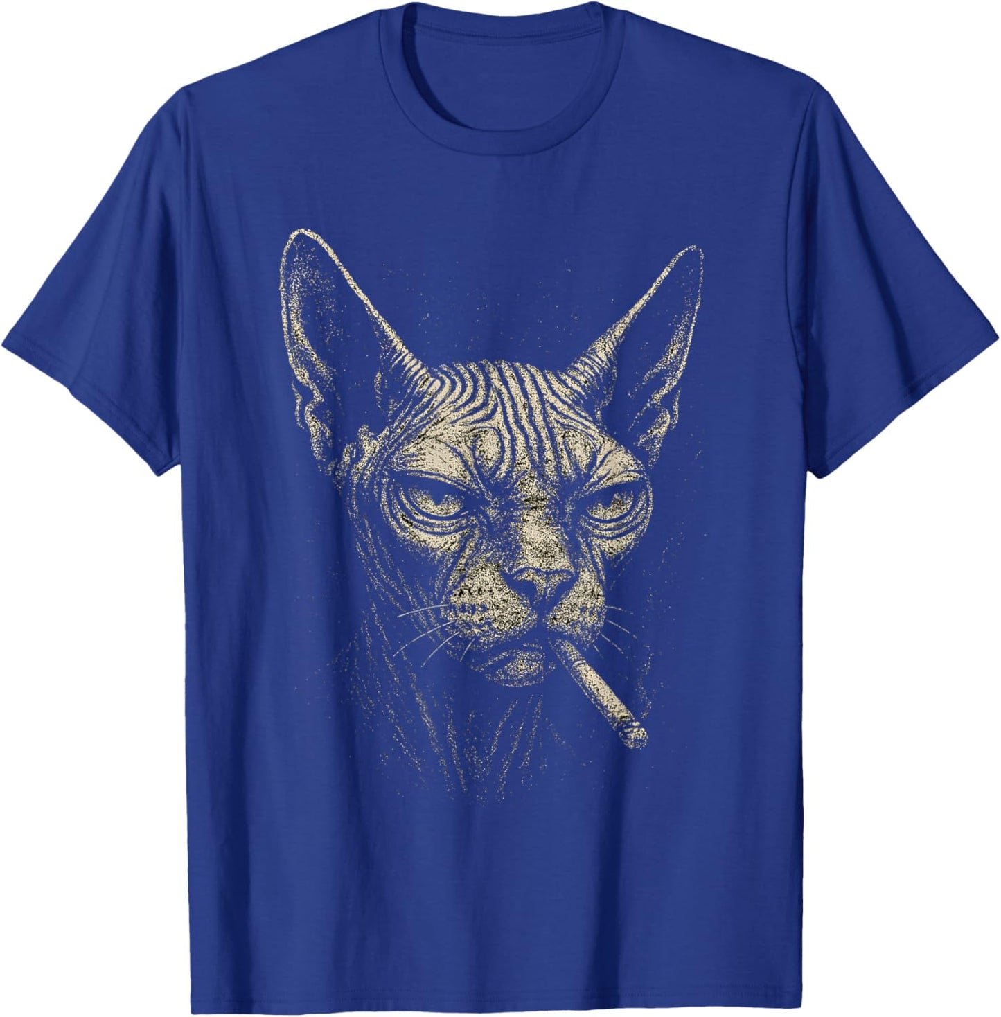 Cigarette Funny Smoking Sphynx Cat Meme Stupid for Dad T-Shirt - T-Shirt | Royal