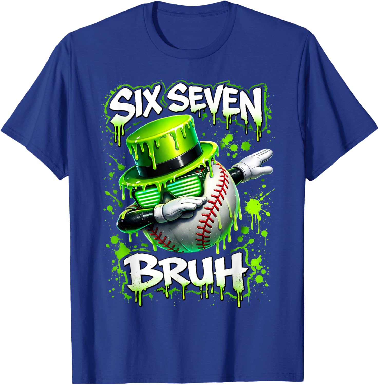 Six Seven Bruh Dabbing St Patricks Day Baseball Teens Boys T-Shirt - T-Shirt | Royal