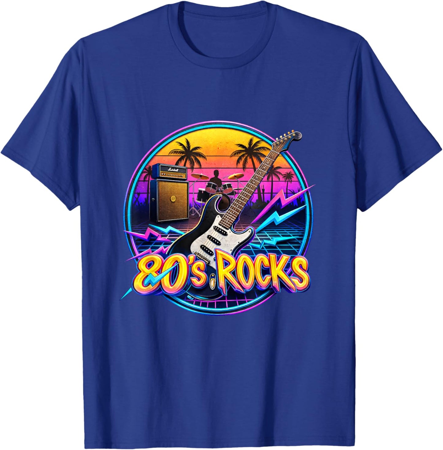 Vintage 80's Rock Bands Eighties 80s Party Music Band T-Shirt - T-Shirt | Royal