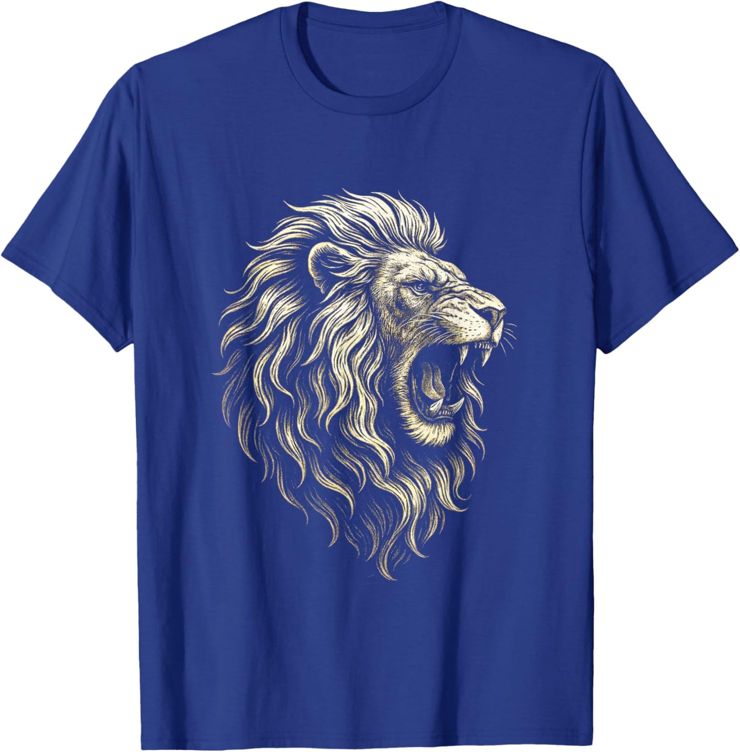 Roaring Lion Art - Fierce Animal Nature T-Shirt - T-Shirt | Royal