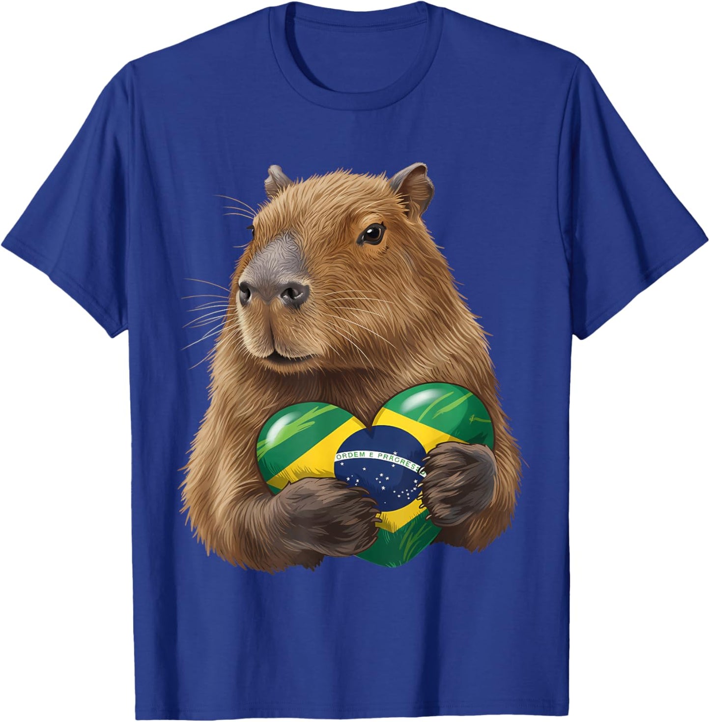 Brazil Flag Capybara Brazilian Roots Brasilian Pride Brasil T-Shirt - T-Shirt | Royal