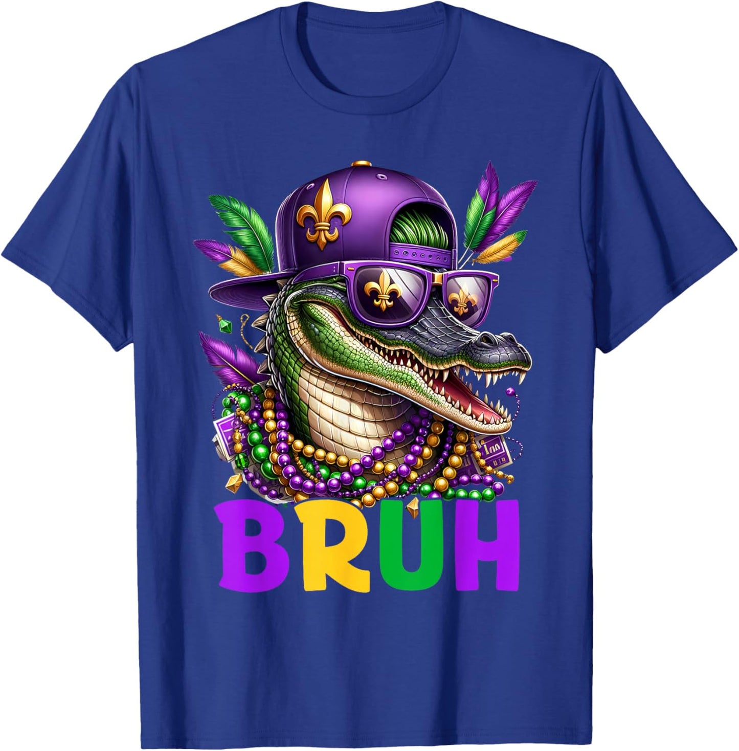 Mardigator Alligator Bruh Mardi Gras Costume Teens Boys Kids T-Shirt - T-Shirt | Royal