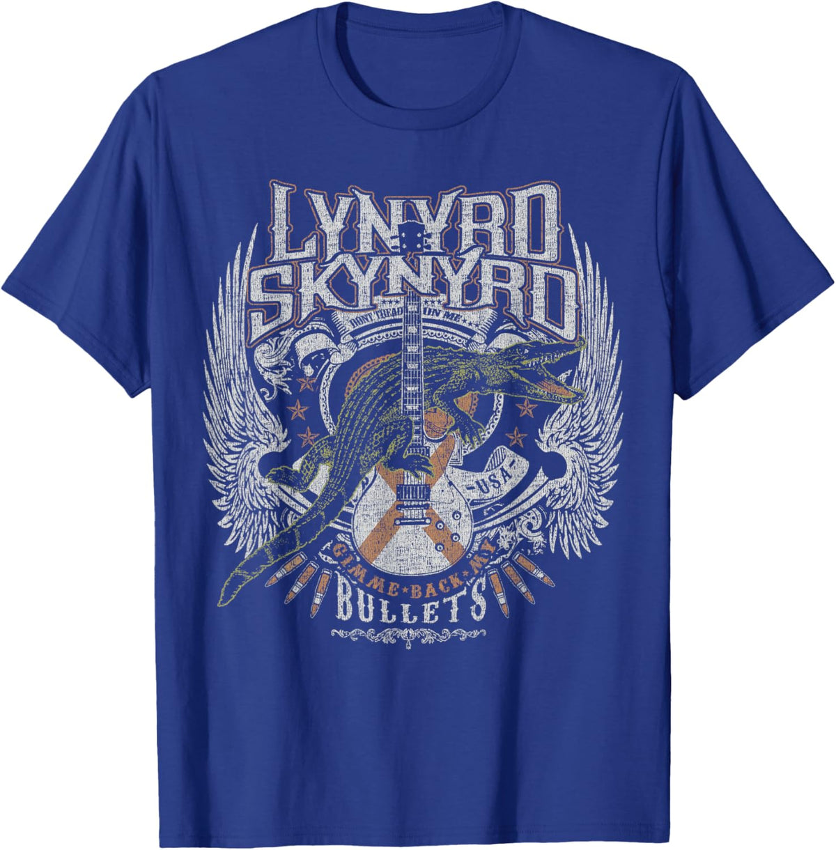 Lynyrd Skynyrd Croc Rock Bullet Southern Country Tread On Me T-Shirt - T-Shirt | Royal