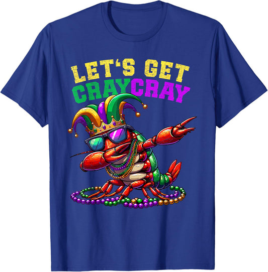 Dabbing Crawfish Costume Kids Boys Men Mardi Gras T-Shirt - T-Shirt | Royal