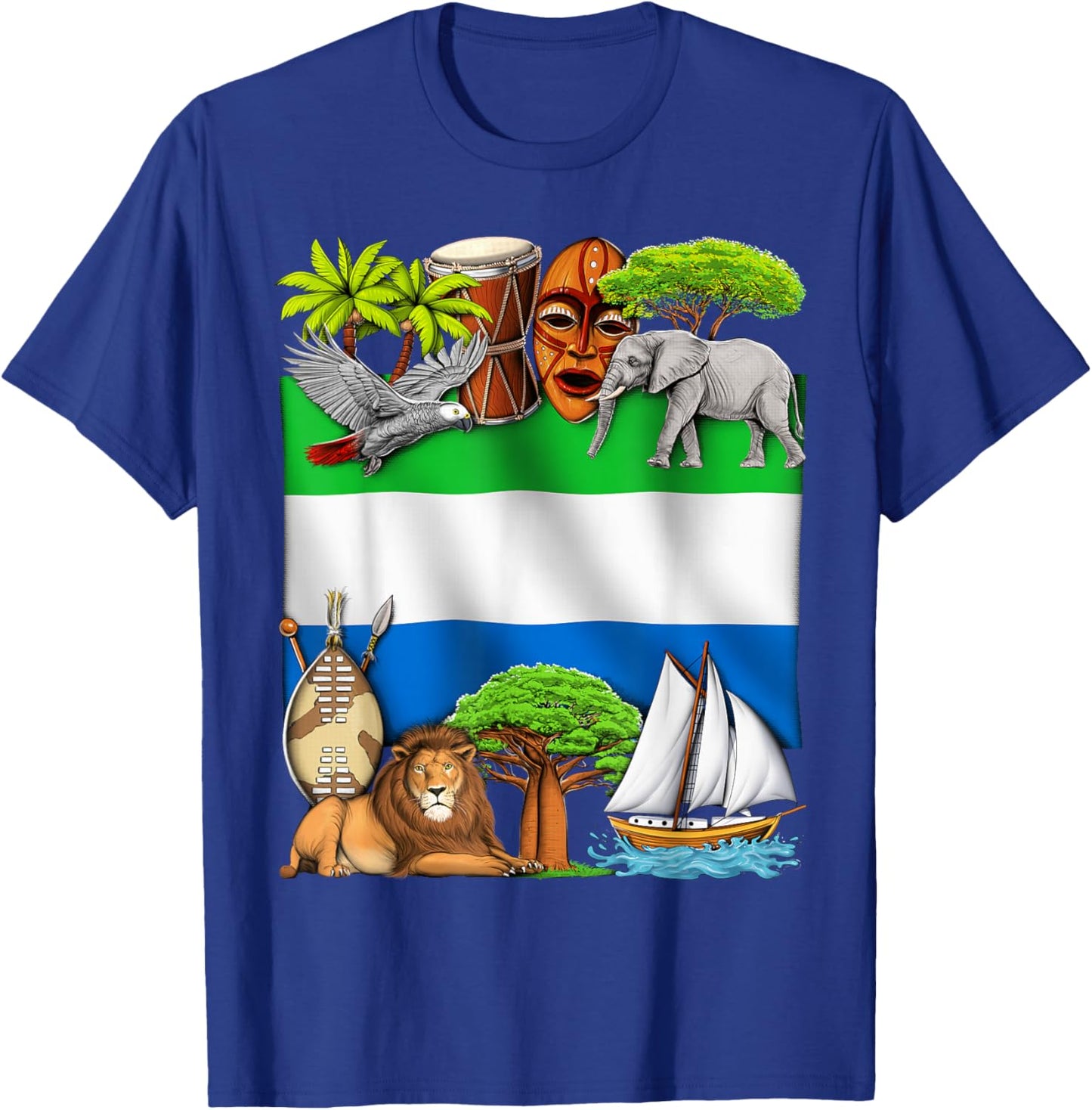 Sierra Leone Flag Sierra Leonean Roots Sierra Leonean Pride T-Shirt - T-Shirt | Royal