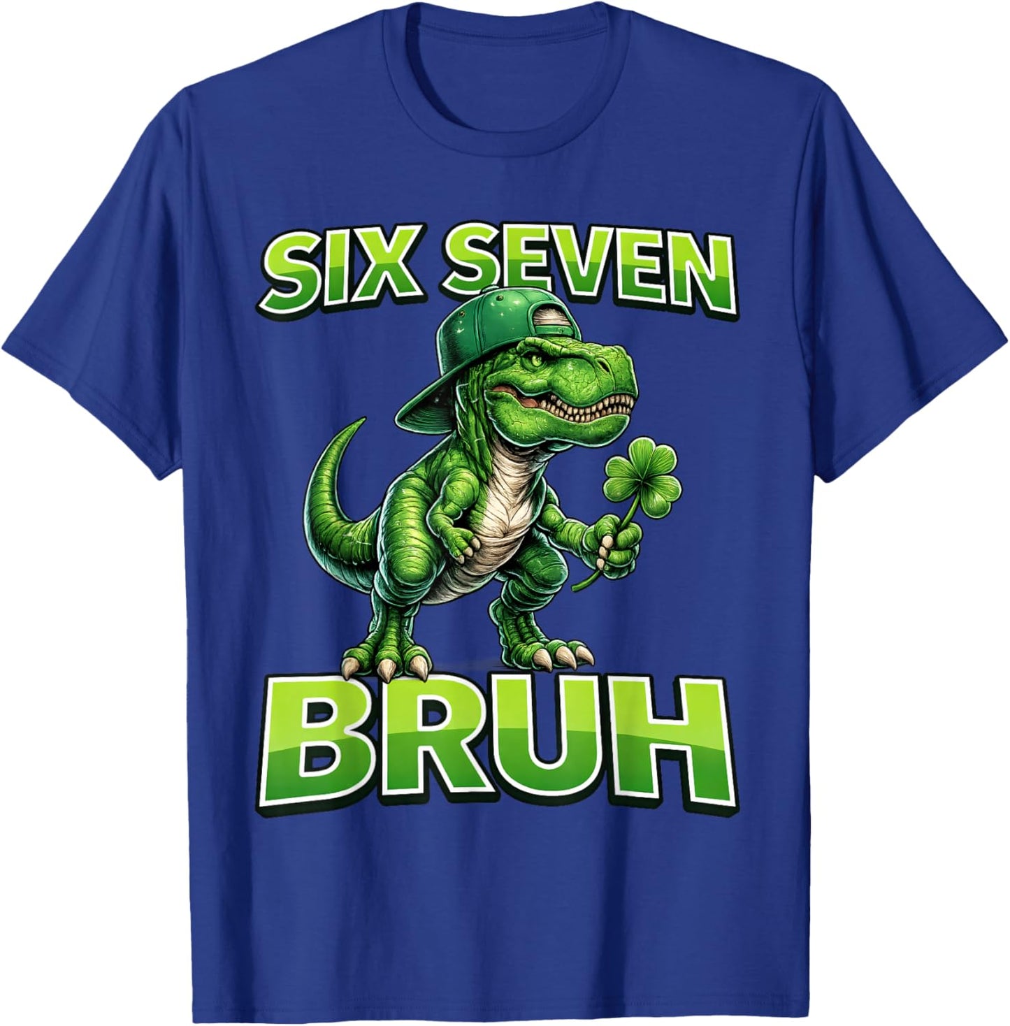 Boys st Patricks Day 67 Youth Dab Six Seven Bruh Kids Trex T-Shirt - T-Shirt | Royal