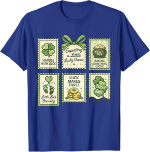 Stamp St. Patrick's Day Pregnancy Announcement Reveal Baby T-Shirt - T-Shirt | Royal