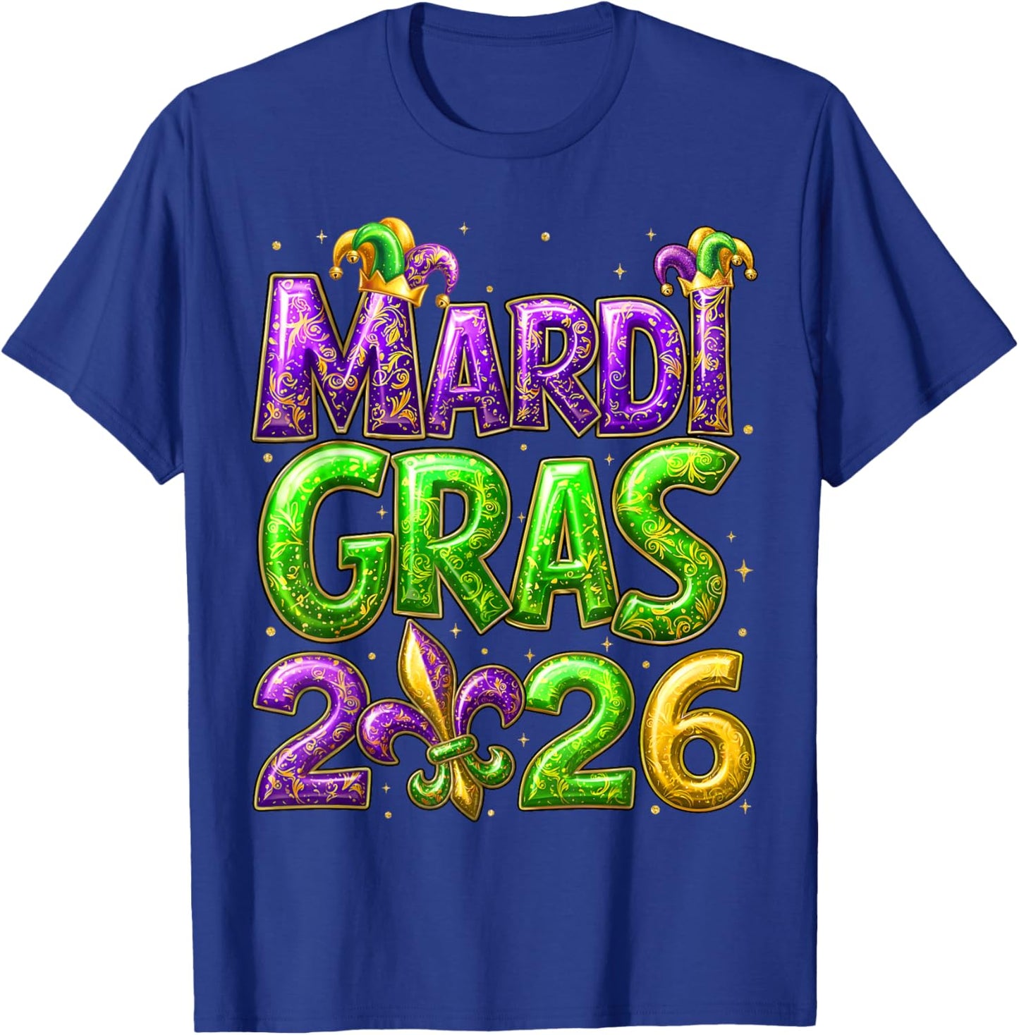 Mardi Gras 2026 Family Matching Costume PJs Women Kid Men T-Shirt - T-Shirt | Royal