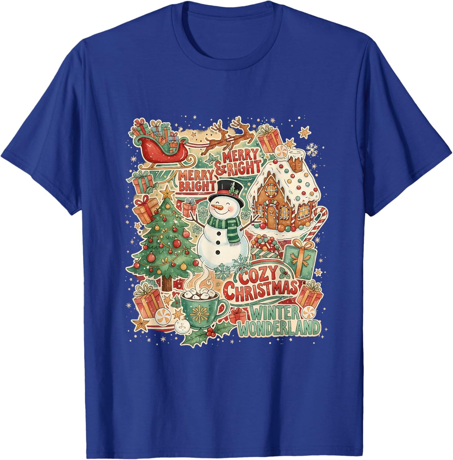 Cozy Christmas Winter Wonderland Holiday Design T-Shirt - T-Shirt | Royal