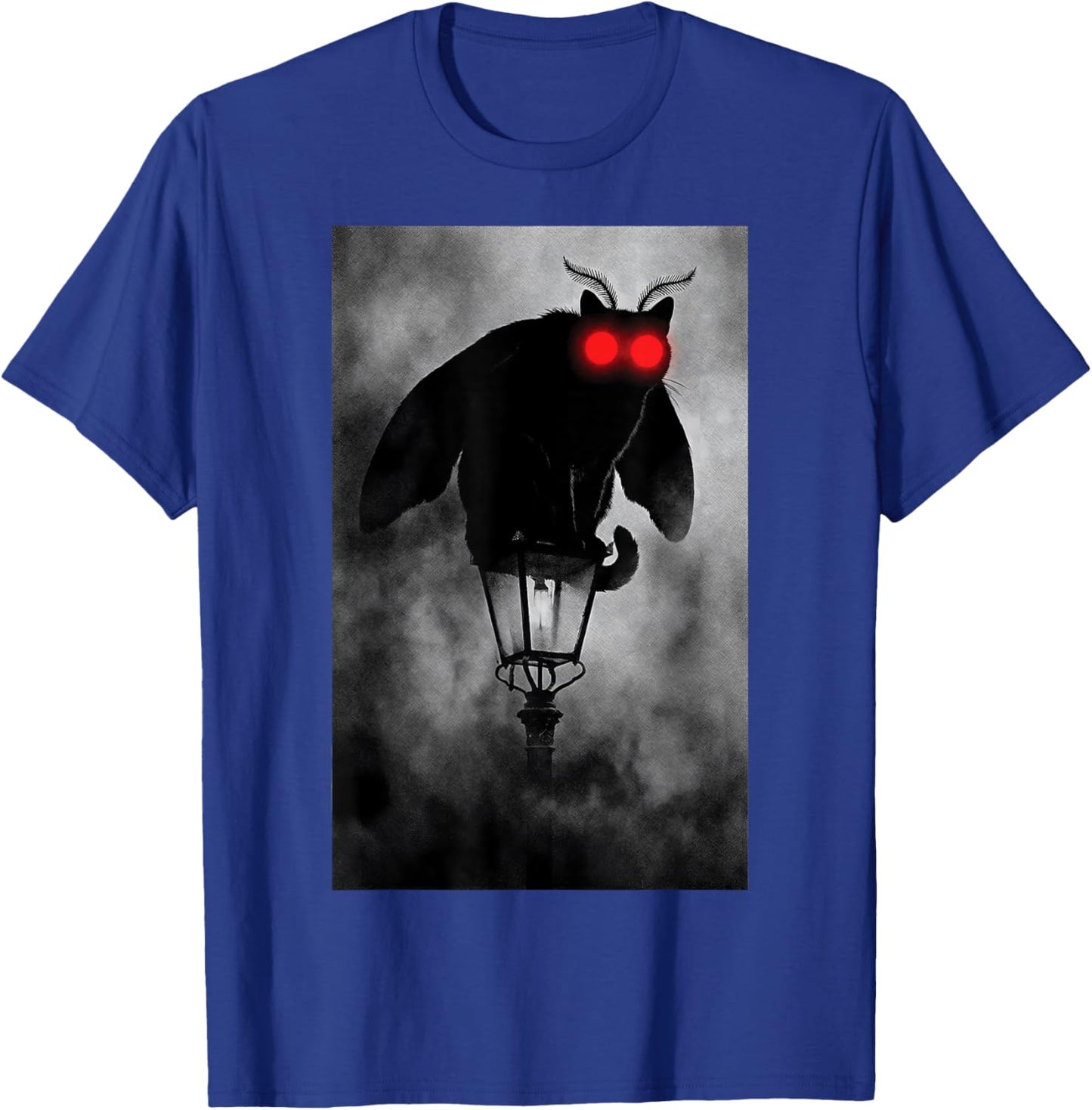 Mothman Cat Cryptid Mashup Red Eyes Gothic Folklore T-Shirt - T-Shirt | Royal