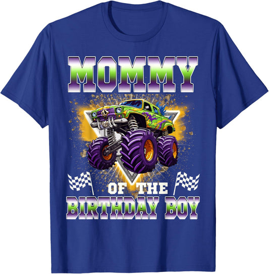 Mommy of The Birthday Boy Monster Truck Birthday Family T-Shirt - T-Shirt | Royal