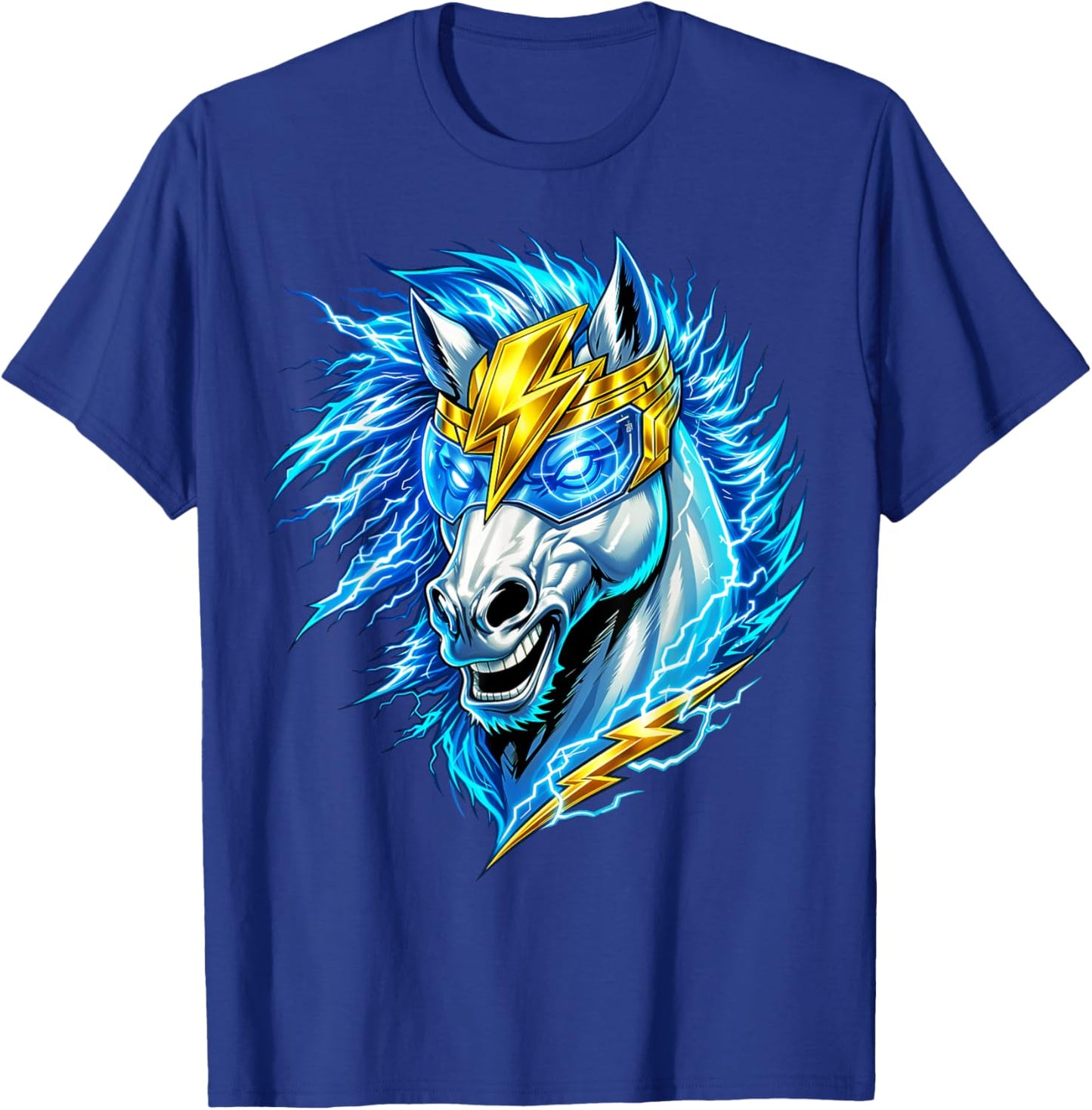Charger Horse Lightning Bolt Stallion Women Kids T-Shirt - T-Shirt | Royal