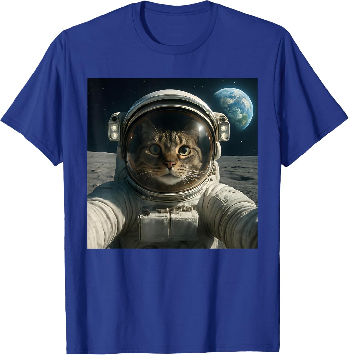 Funny Outer Space Cat Astronaut Meme Planet T-Shirt - T-Shirt | Royal