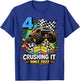 Birthday Monster Truck 4 Year Old Boys 4th Party Born 2022 T-Shirt - T-Shirt | Royal