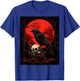Raven Skull Moon Men Black Gothic Women Black Crow T-Shirt - T-Shirt | Royal