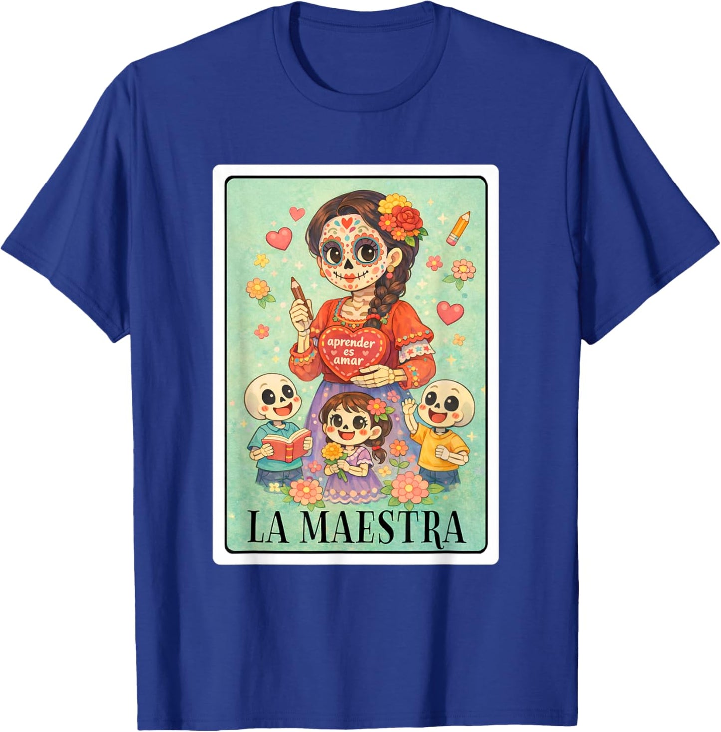 Spanish Teacher Latina La Maestra Chicana Mexican Bingo Card T-Shirt - T-Shirt | Royal